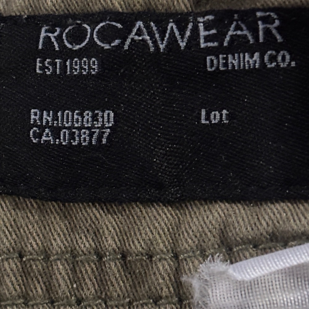 Y2K Rocawear Mens Cargo Shorts tan Cotton Twill Multi Pocket Relaxed Fit size 38 - Picture 3 of 7